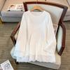 Plus Size Women's Knit Shirt, Round Neck, Loose Fit, Bust 150/160, Mid-Length
