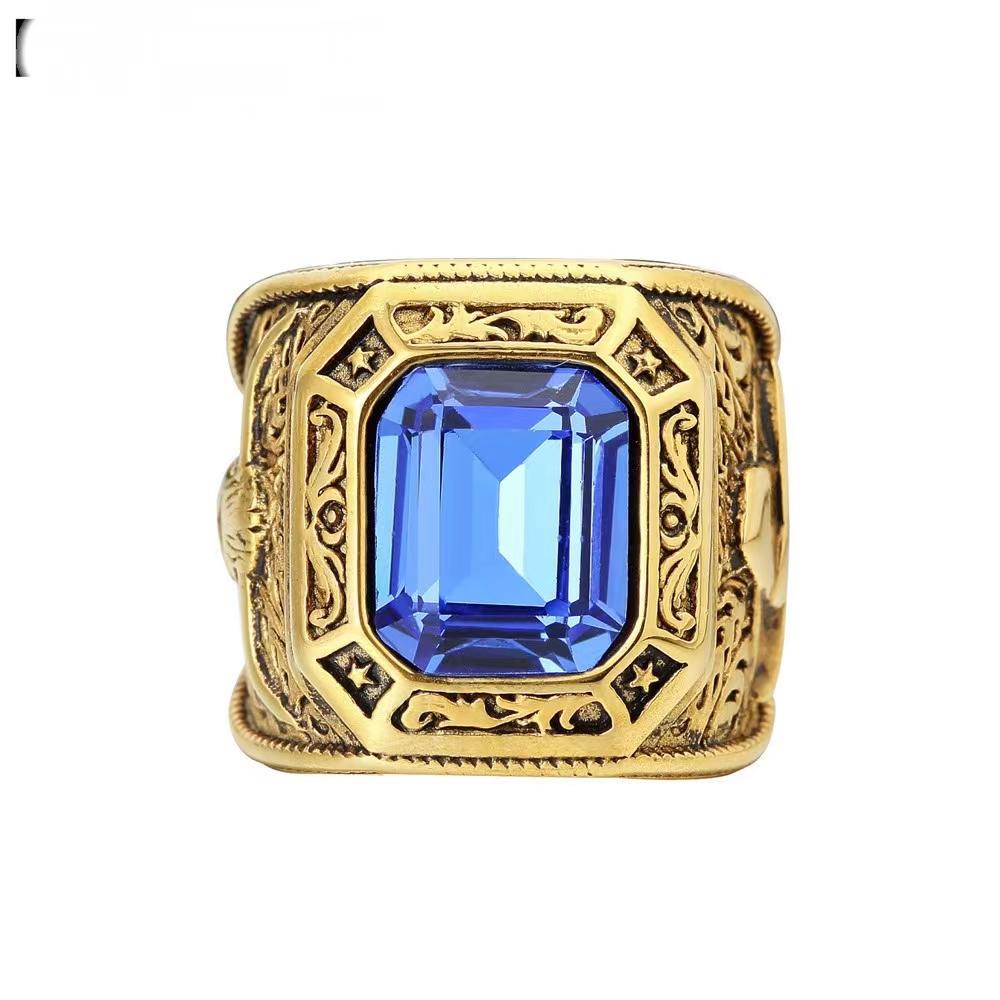 

Персонализированная голова быка в стиле ретро, ​​инкрустированная цирконом, для мужского кольца из титановой стали 11