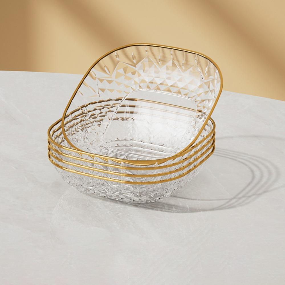 5PCS Square Snack Plate Transparent Bone Spitting Dish Dining Table Waste Dish  Party