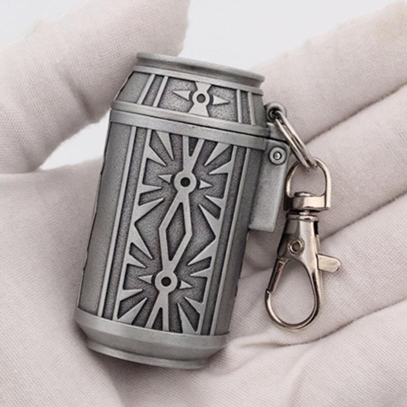 Car Interior Debris Tray with Lid, Metal Pocket Canister, Keychain Clip Metal Portable Ashtray for Daily Commute