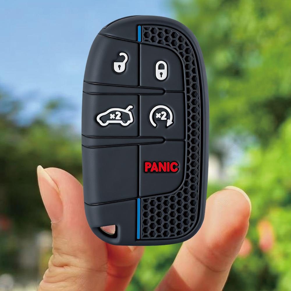 Silikon Araba Anahtarı Kılıfı Jeep Grand Cherokee Compass Dodge Charger Chrysler 200 300 300C Anahtarlık Otomobil Parçaları İçin Koruyun