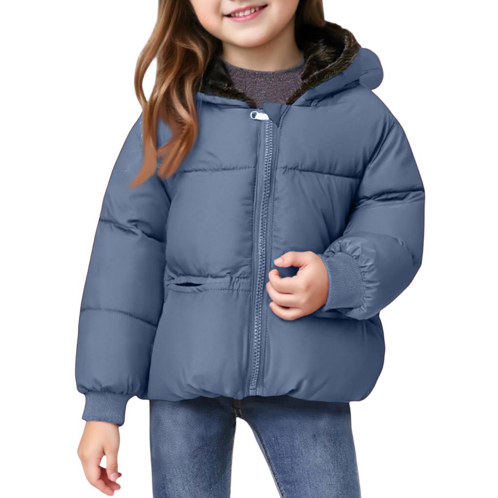 Kids' Pocket Coat - Solid Color Short Cotton Jacket