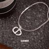 Spice Girl Stil Einfacher Buchstaben CD Halskette Damen Nische Hip Hop Gestapelte Schlüsselbein Kette Vielseitige Mittlere Pullover Kette