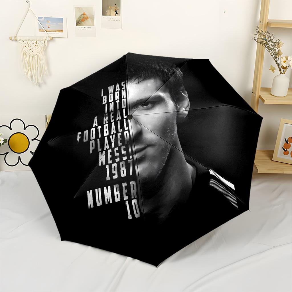 Messi Automatic Umbrella Compact 8-Rib Design Lightweight Travel Essential Fashion Lovers Perfect Gift for Friends & Family