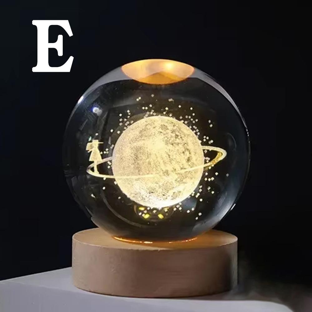 LED Night Light Solar System Galaxy Crystal Ball Table Lamp - Luminous Planet Bedside Lamp, An Ideal Gift For Astronomy Enthusia