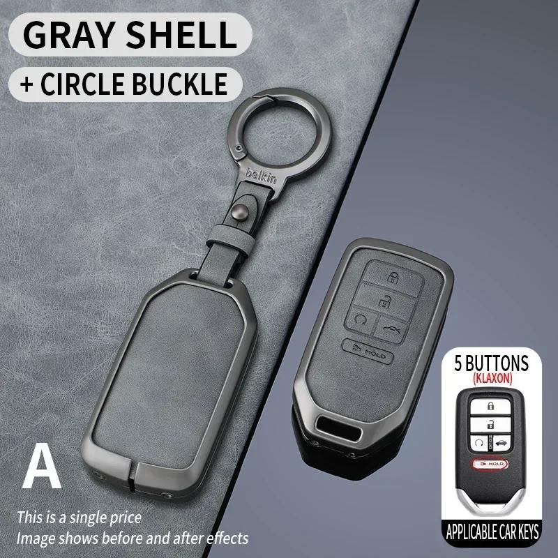 Shell Fob For Honda Fit Jazz Shuttle Gp2 Spada Stepwgn Rg1 Freed Spike Ge6 Zinc Alloy Leather Car Remote Case Key Cover Keyless