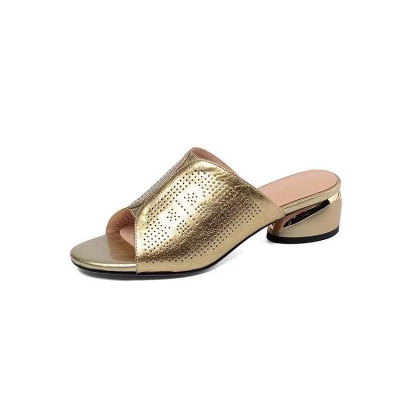 

Летние тапочки сандалии женские золотые элегантные низкие каблуки серебряные мягкие сандалии повседневная обувь 37EU/CN38 золотой