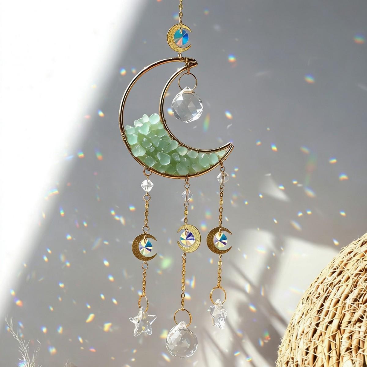 Crystal Light & Shadow Wind Chime Sun Catcher Ornament Purple Crystal