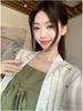 Plus Size Women's Chinese Style Waist-Cinching Camisole Dress & Fairy Cardigan Set