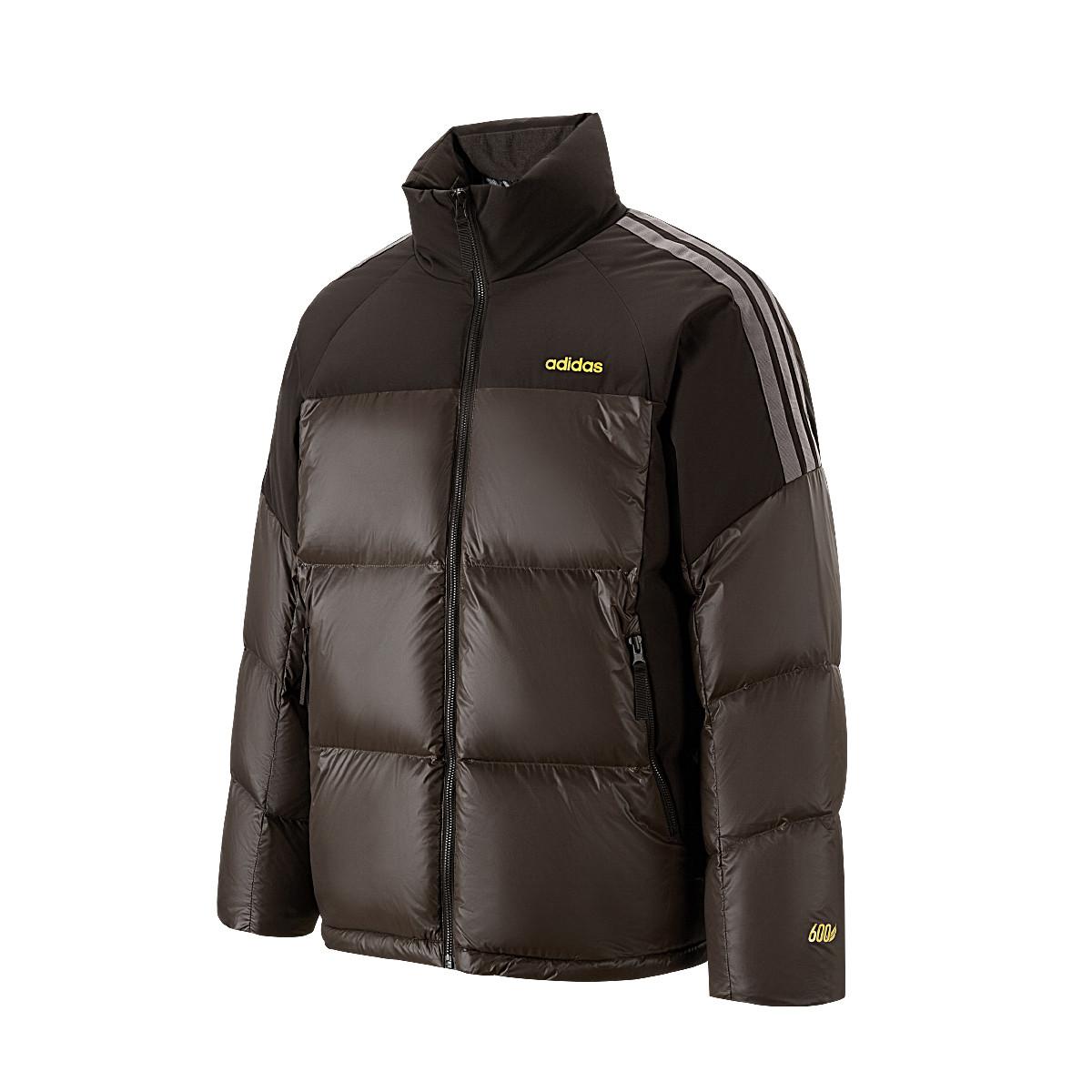 Adidas Down Jackets Men s Dark Brown Stand Collar Moderate Puffer Jacket KB5638 M