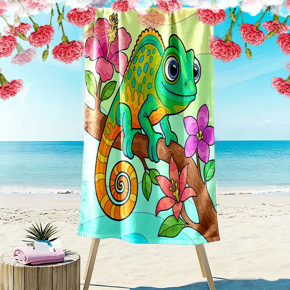Colorful tropical charm Print beach towel, quick drying, suitable for travel, outdoor sports, jogging, the beach and swimming, gift