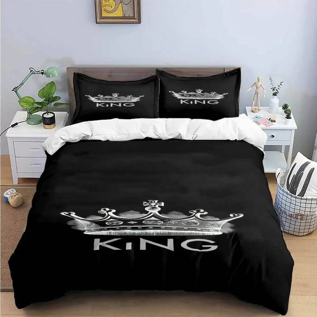 Sale Fashion King Queen Bedding Set Single Twin Full King Size Cute Animals Bed Linen Adults Teens Bedroom Luxury Gift