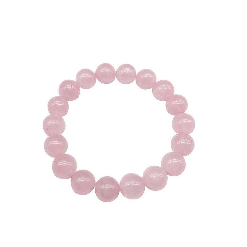Pink Rose Powder Crystal Quartz Natural Stone Streche Bracelet Elastic Cord Pulserase Jewelry Beads Lovers Woman Gift