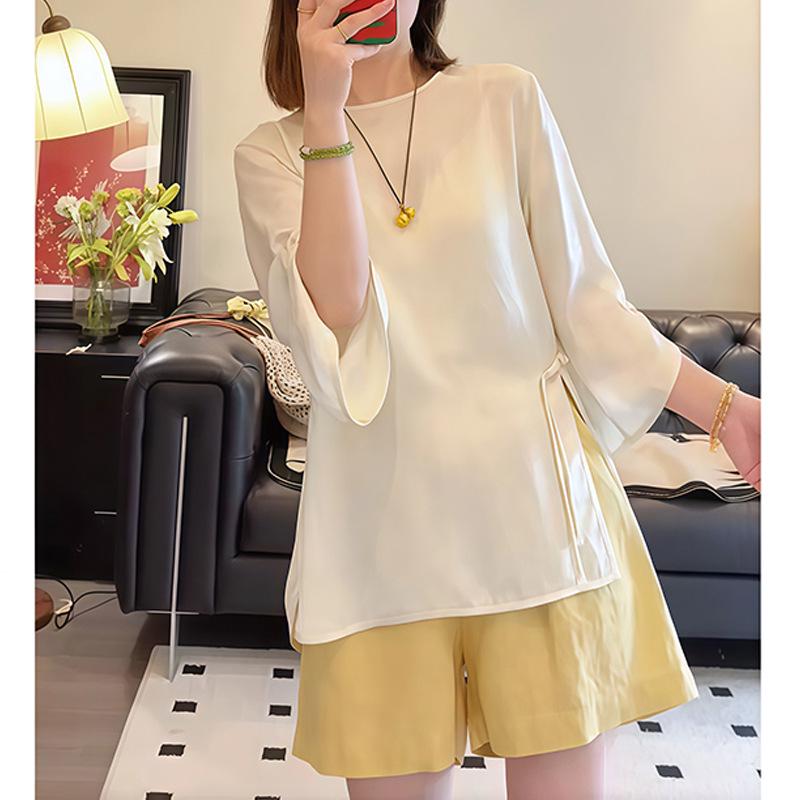 

Women s 2026 Summer National Style Jacquard Vest, Shirt, and Shorts Three-Piece Set Extra Large