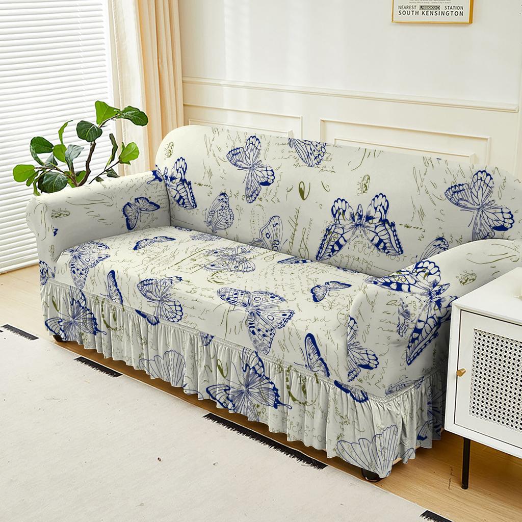Universal All-Inclusive Elastic Sofa Cover, Four-Season Universal Sofa Cover, Nordic Style Internet Celebrity Skirt Sofa Protection