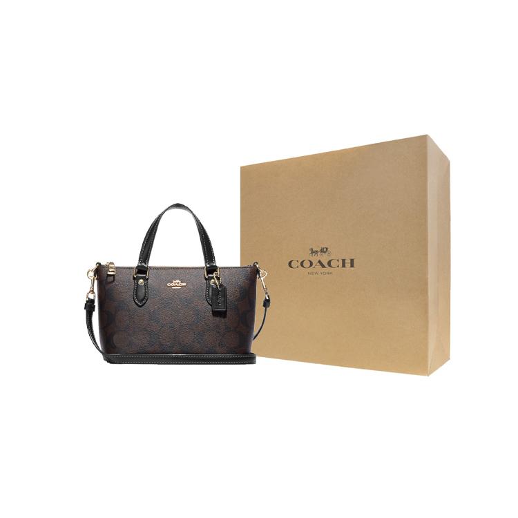 Coach Gallery Coated Canvas Handbag Mini Women's Tan (Unisex) Handbags CH468 IMAA8