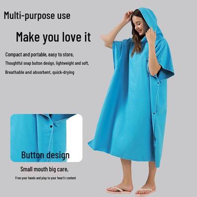 Ultrafine Fiber Hooded Beach Bathrobe and Portable Changing Towel