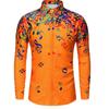 Herren Hemden mit musikalischem Notendruck Langarm Casual Cardigan Neue Knöpfe Feiertagsmode Hemden