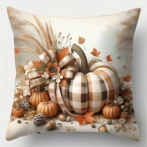 Thanksgiving Harvest Festival Throw Pillow Cover Fall Fruit Harvest Pattern For Fall Thanksgiving Decor Living Room