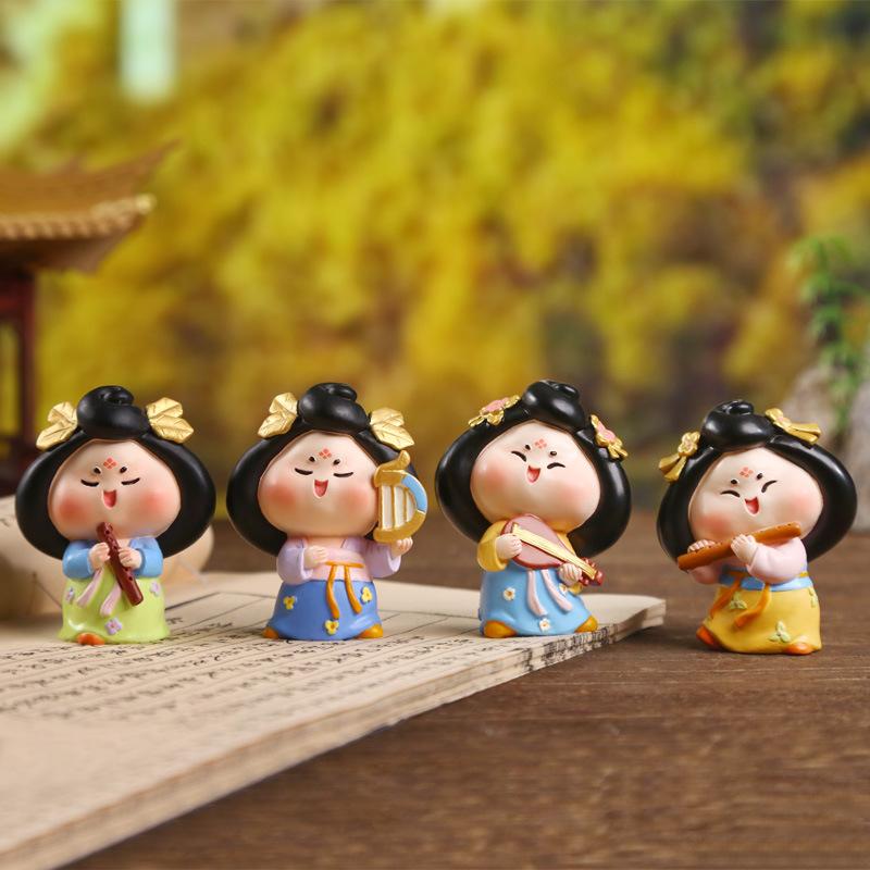 Musical Instrument Figurines, Ancient-style Tang Girl Figurines, Creative Cultural Products, Commemorative Items, Decorative Figurines