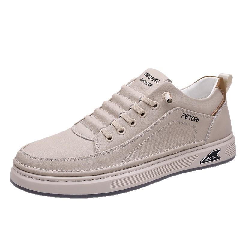 White men's shoes 2025 new men's casual sports little white shoes one pedal lazy board shoes