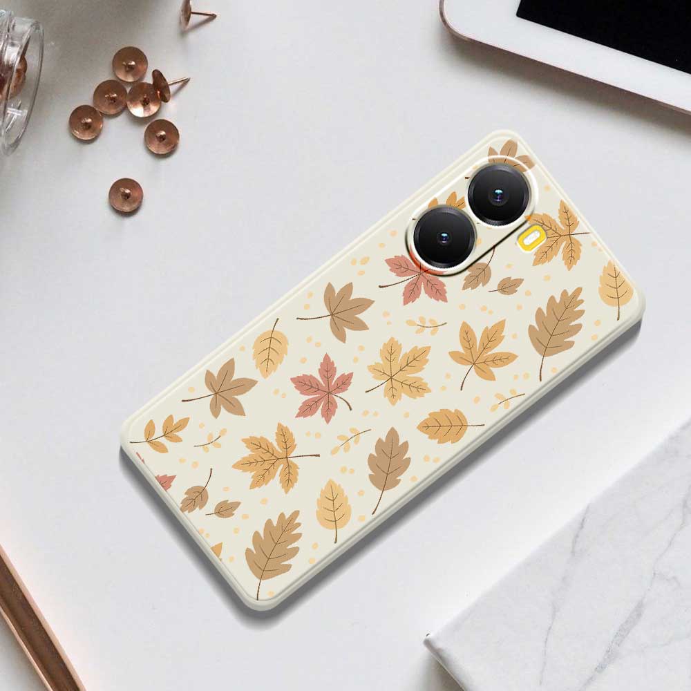 For Xiaomi Redmi Turbo 4 5G/Poco X7 Pro 5G Case Leaves Pattern Printing Straight Edge TPU Phone Back Cover