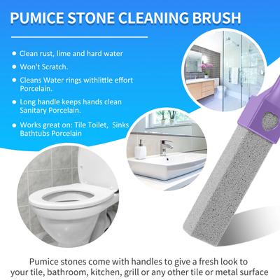 15PCS Toilet Cleaner Stone Pumice Stone Cleaning Stick Bathroom Cleaning Brush Cleaning Stone with Long Handle Washing Tools