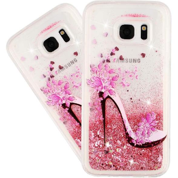 

Чехол для Samsung S6 для девочки с блестками, плавающий, с блестящим зыбучим песком, прозрачный, мягкий силиконовый TPU, противоударный защитный бампер, тонкая накладка для Samsung XY] B:High Heels