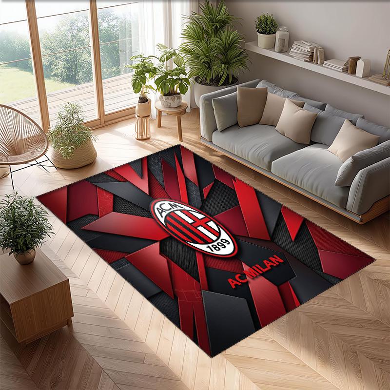 AC Milan Printed Flannel Area Rug Non Slip Soft Polyester Floor Carpet Indoor Decor Mat for Bedroom Living Room Sofa Game Room Home Decoration
