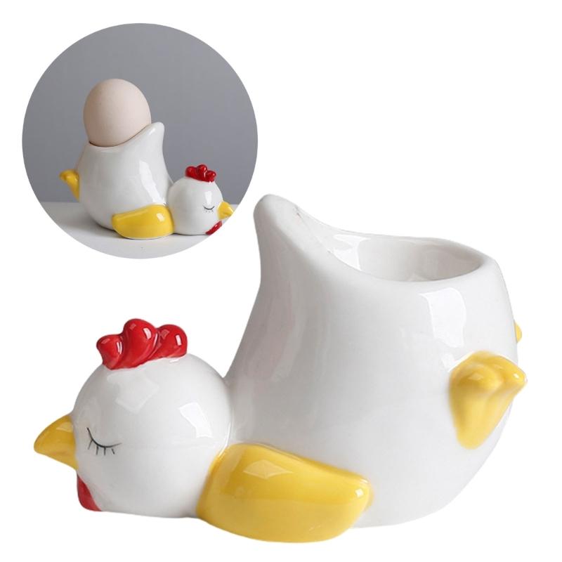 Porcelánové držáky na vejce Roztomilý a pevný design kuřete nebo kachny Podnos na vejce Ideální pro rodinné brunche nebo setkání s přáteli