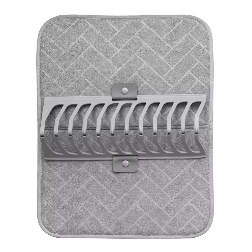 

Folding Shelf Drain Pad Absorbent Dish Storage Rack Durable Place Mat Cookware 18.11x13.78 in