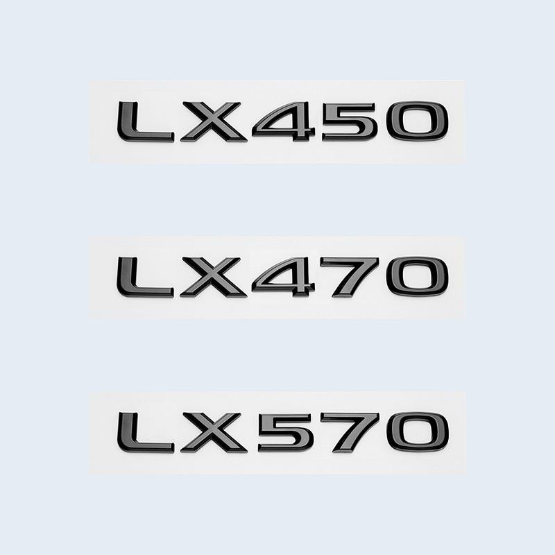 For Lexus LX450 LX470 LX570 Accessories 3D Glossy Black Letters Number Car Rear Trunk Styling Emblem Badge Sticker