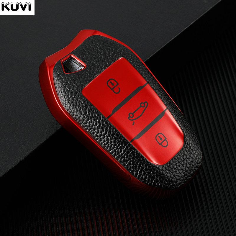 Leather TPU Car Remote Key Case Cover For Peugeot 208 308 408 508 2008 3008 4008 5008 Citroen C1 C4 C6 C3-XR Picasso DS3 DS4