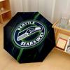Seattle Seahawks Print Auto 8?Ribs Folding Umbrella Wind Resistant Lightweight Automatic Umbrella For Daily Travel