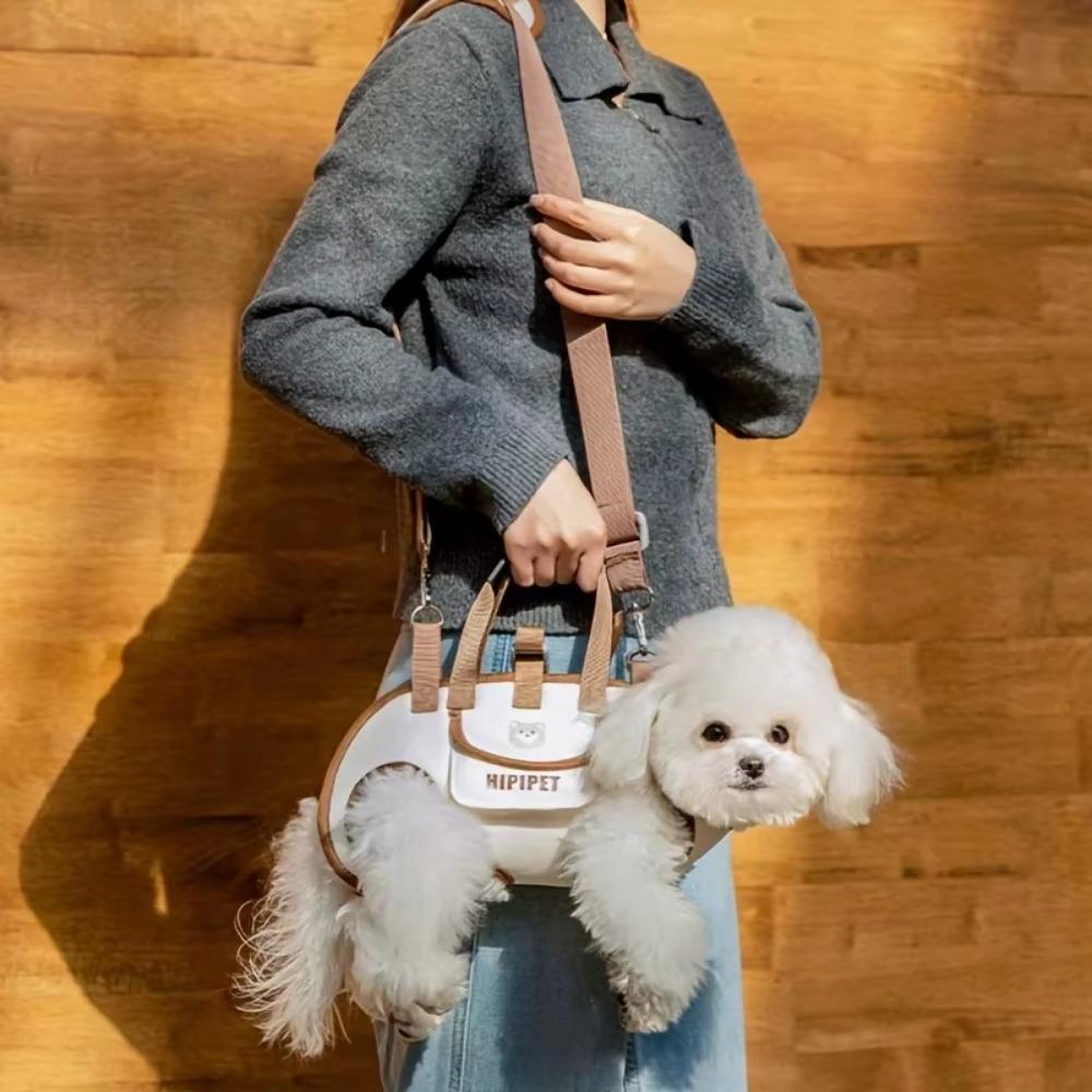 

Adjustable Dog Carrier Backpack Double Shoulder Dog Outing Bag Portable Pet Strap Artifact Travel S чорний