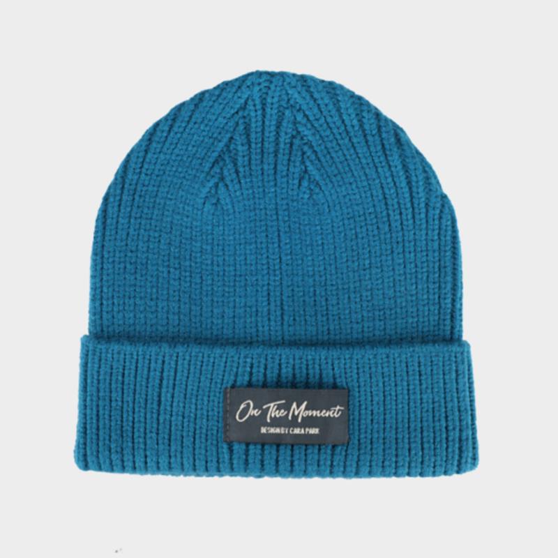 LOOKING4U On the Moment Lettering Beanie C4 Green Blue