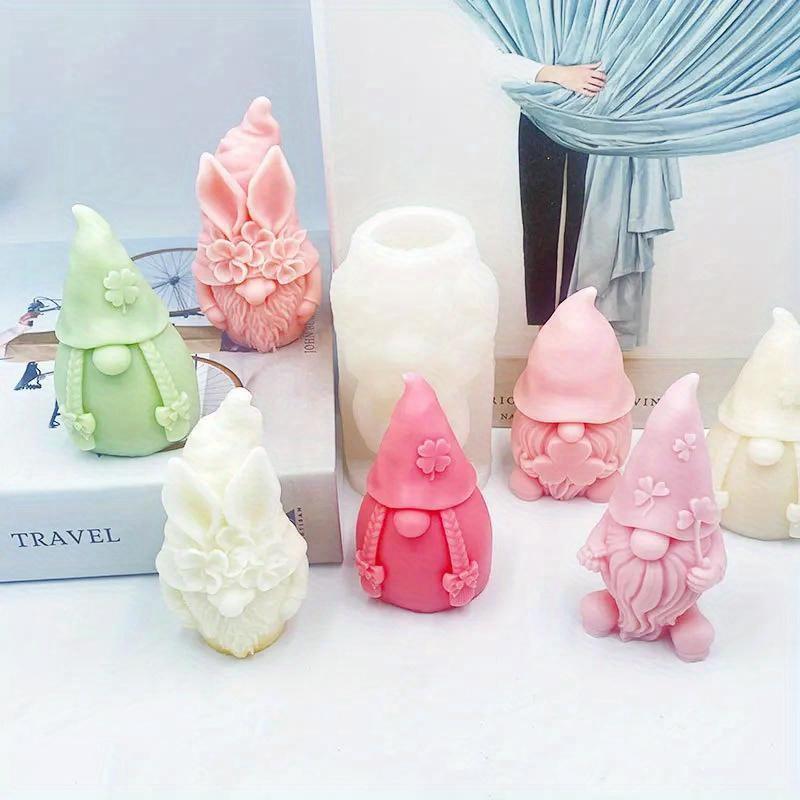 3D Dwarf Silicone Candle Mold Cute Santa Claus Portrait Crafts Resin Plaster Soap Molds Diy Home Gifts