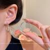 Design sense large earrings women's retro Hong Kong style temperament plain ring earrings popular earrings