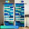 2-Panels Blue Series Glass Window Curtains   Distinctive Printed Curtains   Suitable for Gifting To Family and Friends