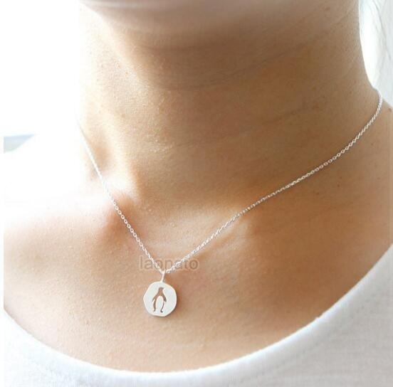 Walking Penguin Pendant Choker Necklace for Women Girls Delicate Charm Christmas Pet Gift Statement