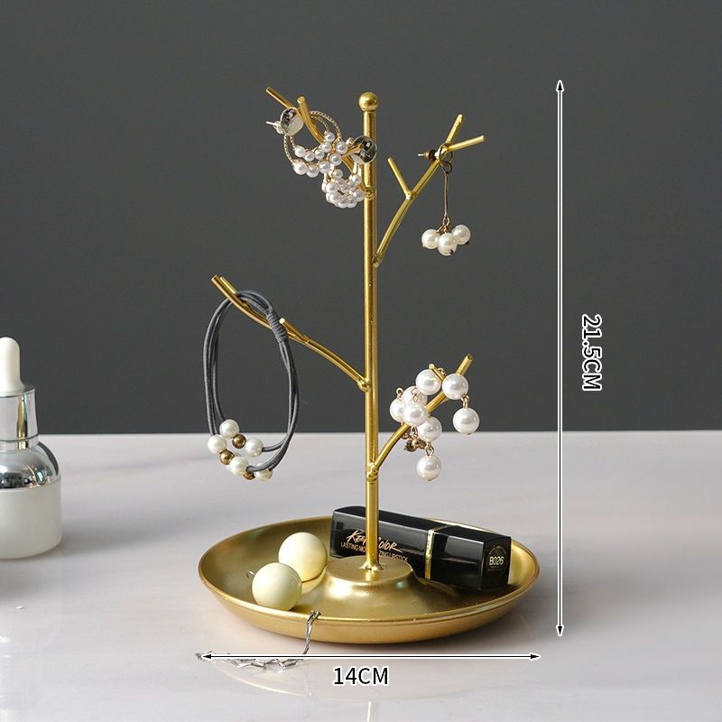 Tree Branch Jewelry Holder: Nordic Multi-Functional Key Rack & Display Stand Home Decorative Organizer for Rings, Necklaces & Accessories