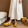 French Birkenstock Single Shoes Women's 2025 New Spring and Summer with Skirt Soft Flat Mary Jane Shoes Versatile Evening Doudou Shoes