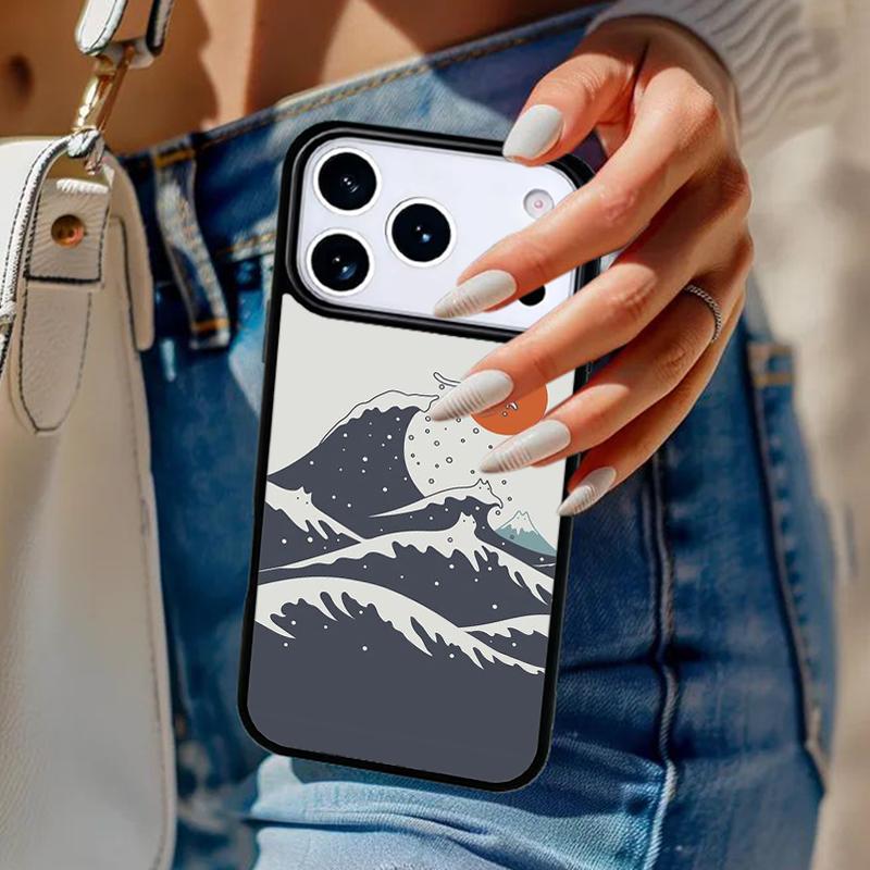 Abstract Cat Mount Japan Landscape Phone Case For iPhone 17 Air 14 15 13 12 Max Cover For Apple 15 16 16e 11 Pro Max Plus Coque