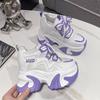 Fashion 10cm 2024 Women Chunky Sneakers White Spring Fashion Thick Sole Casual Ladies Vulcanized Shoes Sport High Platform Sneaker Woman