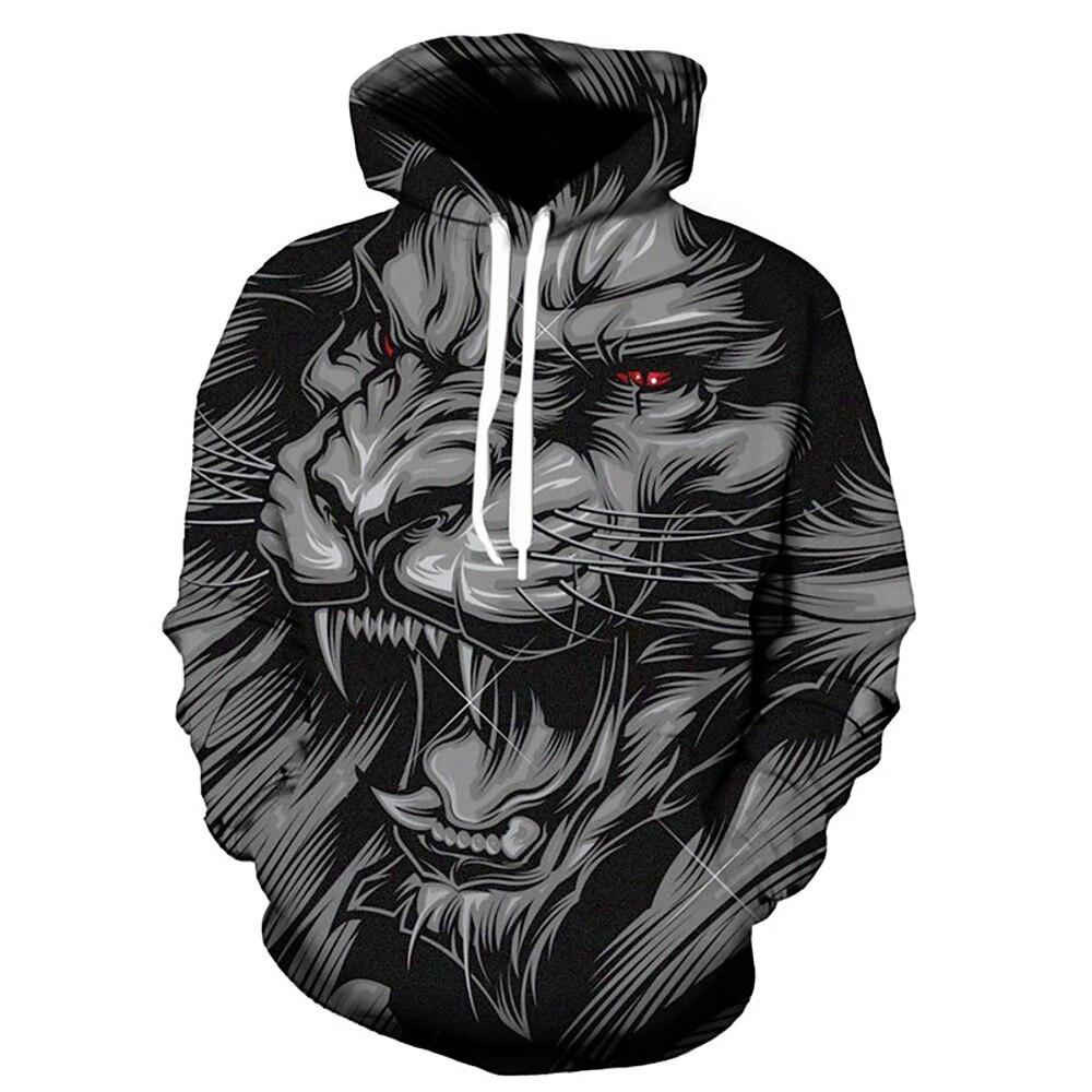 Spring Autumn Men'S Hoodie 3d Tiger Printed Loose Designer Sweatshirts Long Sleeves Pullover  Harajuku Y2k Clothing