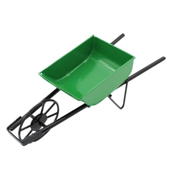 Cărucior de împingere pentru casă de păpuși Detalii înalte Decorare Mini roabă din metal Accesorii de grădină pentru zâne pentru recuzită