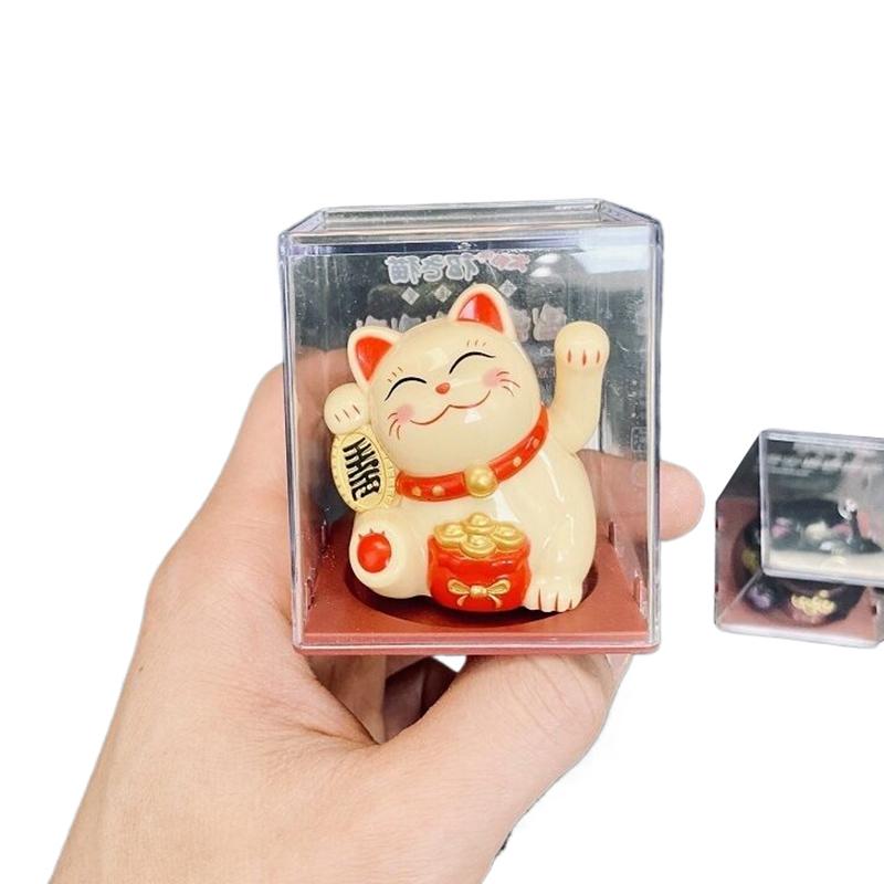 1/4 Stück Glückskatze Solarbetrieben Winkender Arm Winkend Nickend Für Zuhause Büro Autodeko Schreibtischornamente Bringen Glück Reichtum