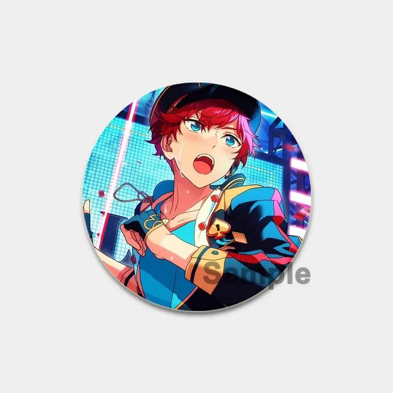 32/44/58mm Ensemble Stars Handgemachte Anstecknadel Rund Cartoon Lustig Einrastbare Broschen für Rucksack-Zubehör Anime Sammlerstück Abzeichen Hutdekoration