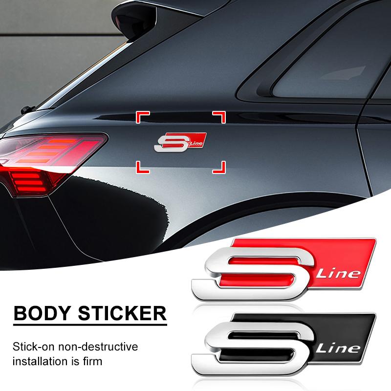 Auto Logo Accessories 1pcs Metal Car Body Emblem Badge Sticker For Audi A5 A7 S4 RS4 A6 TT A1 A2 A3 Q1 Q2 Q3 Q5 Q8