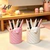Office Desk Bedroom Gift 3D Printed Pen Holder Cat Shape Large Capacity Hollow Barrel Organizer for Holder Gel Pens Pencils Makeup Brushes,